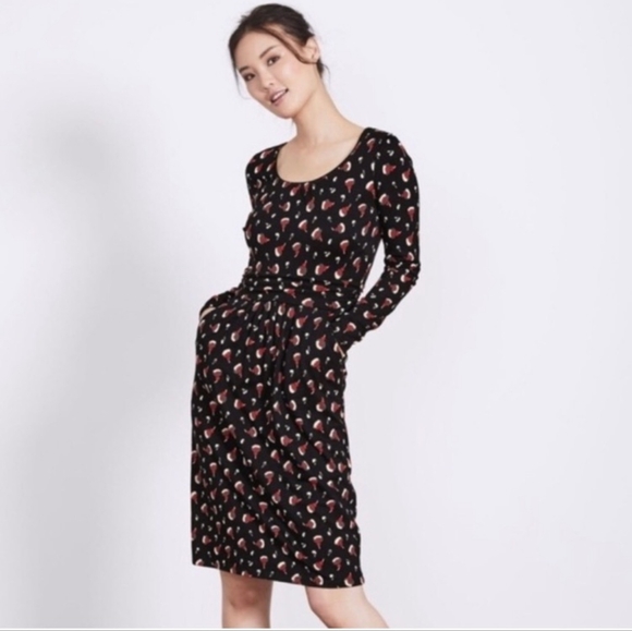 Boden Mabel Floral Long Sleeve Jersey Dress 8L - Picture 1 of 7